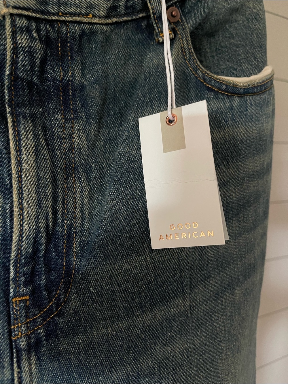 Good American “The Khloé Jean” Patchwork Straight Jeans – NWT - Picture 11 of 11